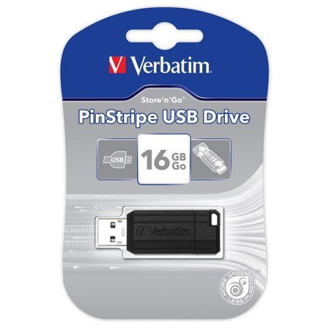 Pamięć Pendrive VERBATIM 16GB USB 2.0 czarny PINSTRIPE 49063 Pamięć Pendrive VERBATIM 16GB USB 2.0 czarny PINSTRIPE 49063