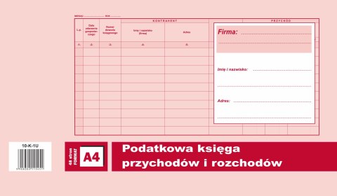 K-1U Podatkowa księga przychodów i rozchodów A4 offset MICHALCZYK&PROKOP K-1U Podatkowa księga przychodów i rozchodów A4 offset MICHALCZYK&PROKOP