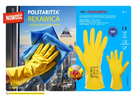 RĘKAWICE POLSTARITTA GUMOWE FLOKOWANE (2110X ) ŻÓŁTA - Żółty (_y) 9 RĘKAWICE POLSTARITTA GUMOWE FLOKOWANE (2110X ) ŻÓŁTA - Żółty (_y) 9
