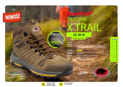 TRZEWIK BEARFIELD TRZEWIK X TRAIL O6 SR FO BRĄZ - Brązowy 43 TRZEWIK BEARFIELD TRZEWIK X TRAIL O6 SR FO BRĄZ - Brązowy 43