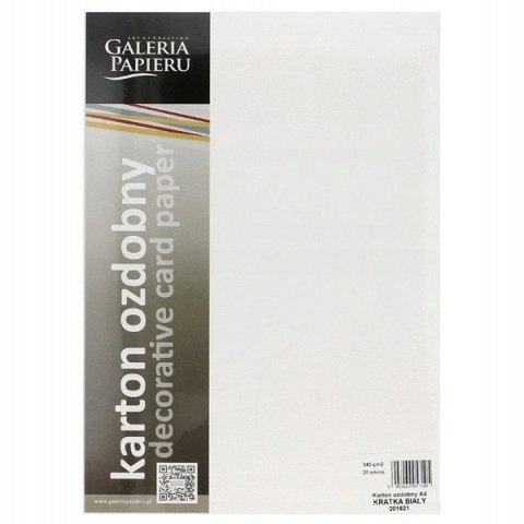 Karton ozdobny Kratka biały 20 szt./op. 240 g/m2 Karton ozdobny Kratka biały 20 szt./op. 240 g/m2