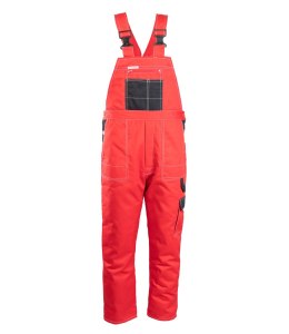 OGRODNICZKI OCIEPLANE WSTAWKA KOLOR - CZARNO-CZERWONY (cc) M