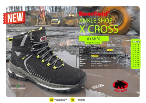 TRZEWIK BEARFIELD X CROSS O1 SR FO - Czarny-Żółty(cy) 43