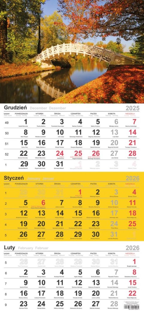 Kalendarz trójdzielny (H) 2026 Michalczyk i Prokop T-106T-09