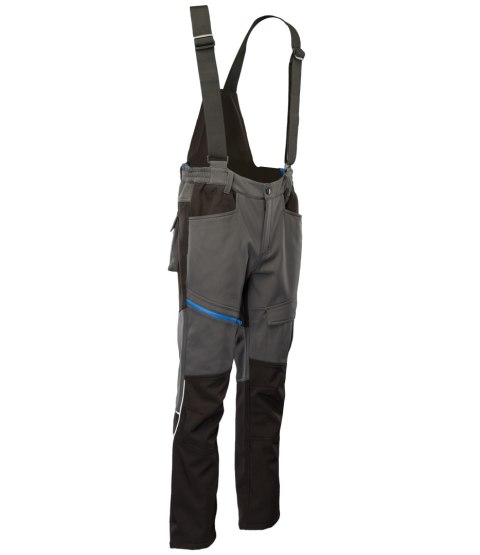 TOPAZ TOPAZ SPODNIE SOFTSHELL OCIEPLANE STAL/CZARNY - Stalowy S