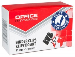 Klipy do dokumentów , 51mm, 12szt., czarne, typu OFFICE PRODUCTS 18095119-05