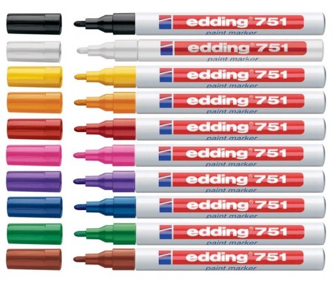 Marker lakierowy 1-2mm 751 czerwony EDDING końcówka okrągła Marker lakierowy 1-2mm 751 czerwony EDDING końcówka okrągła