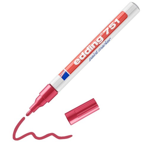 Marker lakierowy 1-2mm 751 czerwony EDDING końcówka okrągła Marker lakierowy 1-2mm 751 czerwony EDDING końcówka okrągła