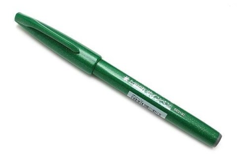 Pisak pędzelkowy do kaligrafii zielony SES15-D PENTEL Pisak pędzelkowy do kaligrafii zielony SES15-D PENTEL