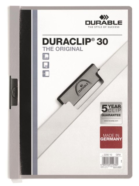 Skoroszyt DURABLE DURACLIP Original 30 szary 2200-10 Skoroszyt DURABLE DURACLIP Original 30 szary 2200-10
