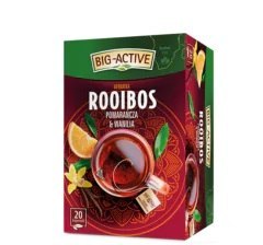 Herbata BIG-ACTIVE Rooibos pomarańcza i wanilia 20t czerwona