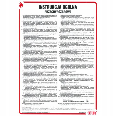INSTRUKCJA PPOŻ - INSTRUKCJA OGÓLNA PRZECIWPOŻAROWA - DB 001 DN CN