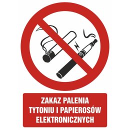 ZNAK BHP - ZAKAZ PALENIA TYTONIU I PAPIEROSÓW ELEKTRONICZNYCH - GC071 DJ PN