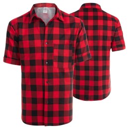 KOSZULA FLANELOWA KRÓTKI RĘKAW CZERWONA