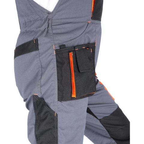 SPODNIE OGRODNICZKI PROMAN STRETCH 250 SZARY POMARAŃCZOWY