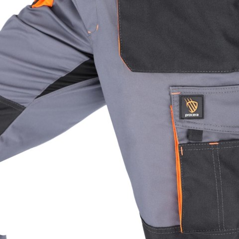 SPODNIE OGRODNICZKI PROMAN STRETCH 250 SZARY POMARAŃCZOWY
