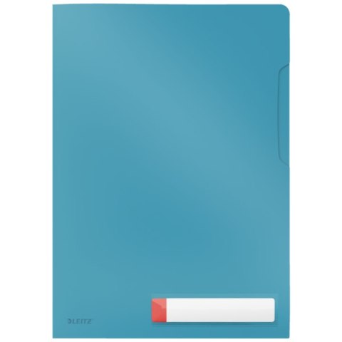 Folder A4 z kieszonką na etykietę Leitz Cosy, niebieska 47080061 Folder A4 z kieszonką na etykietę Leitz Cosy, niebieska 47080061