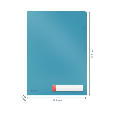Folder A4 z kieszonką na etykietę Leitz Cosy, niebieska 47080061 Folder A4 z kieszonką na etykietę Leitz Cosy, niebieska 47080061