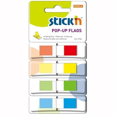 Zakładki indeksujące w podajniku 45x12mm 140/4 kolory STICKN 26020 Zakładki indeksujące w podajniku 45x12mm 140/4 kolory STICKN 26020