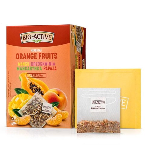 Herbata BIG-ACTIVE Orange Fruits 20x2g mango, brzoskwinia, mandarynka i papaja