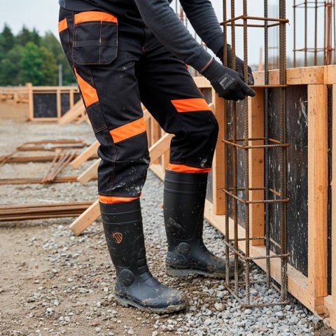 SPODNIE DO PASA PROMONTER 260 CZARNO POMARAŃCZOWE HVP