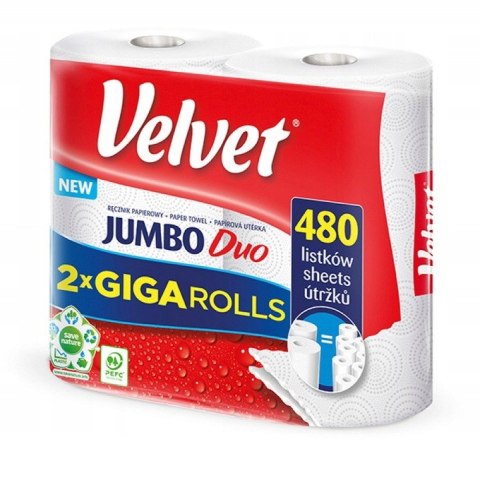 Ręcznik_VELVET JUMBO DUO 2 rolki 2warstwy 2x240listków