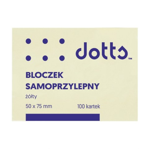 Bloczek samoprzylepny DOTTS 50x75 żółty 100 kartek (NS50/75/D) Bloczek samoprzylepny DOTTS 50x75 żółty 100 kartek (NS50/75/D)