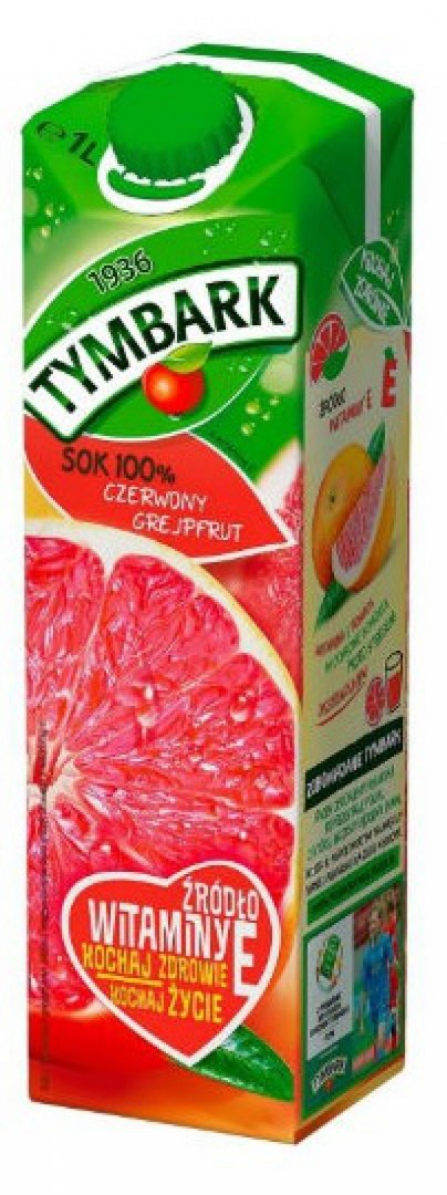 Nektar TYMBARK z czerwony grejpfrut 100% 1L KARTON Nektar TYMBARK z czerwony grejpfrut 100% 1L KARTON