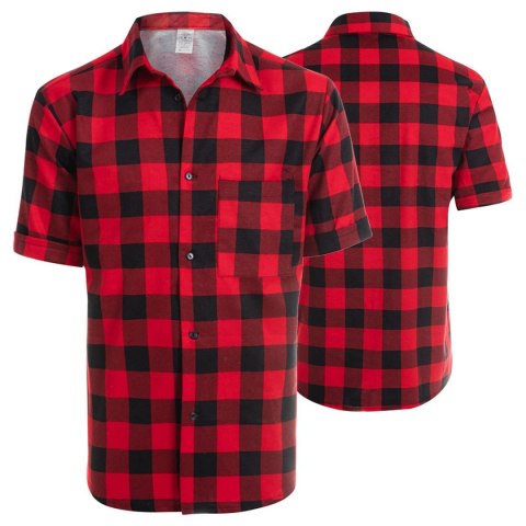 KOSZULA FLANELOWA KRÓTKI RĘKAW CZERWONA rozm. XL