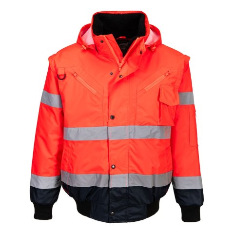 Kontrastowa kurtka ostrzegawcza Bomber 3 w 1