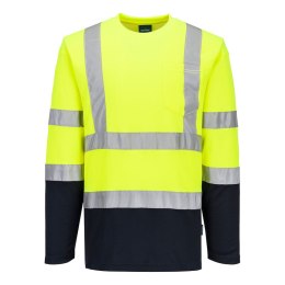 Dwukolorowa koszulka t-shirt Cotton Comfort z długimi rękawami