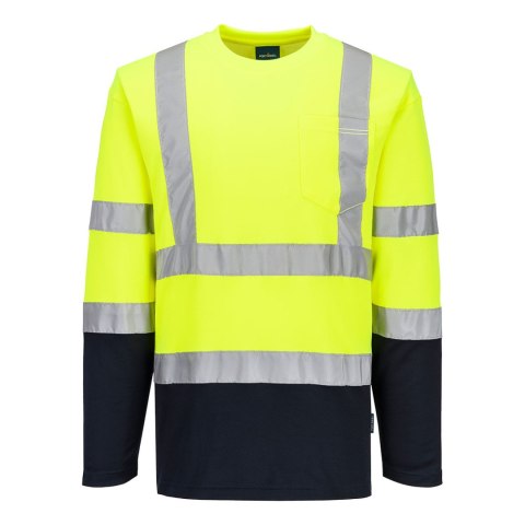 Dwukolorowa koszulka t-shirt Cotton Comfort z długimi rękawami