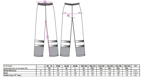 Klasyczne spodnie przeciwdeszczowe, ostrzegawcze i kontrastowe