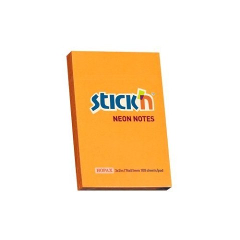 Bloczek STICK N 76x51mm pomarańczowy neon 100k 21160 STICK N