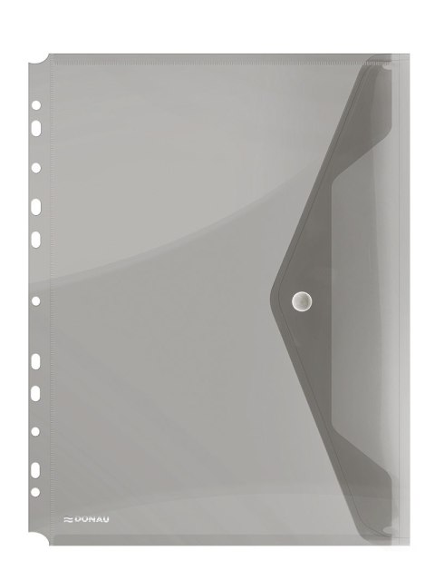 Teczka kopertowa DONAU zatrzask, PP, A4, 200mikr., z europerforacją, dymna, 8540001PL-02