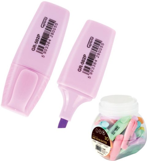Zakreślacz GRAND GR-502P mini pastelowy mix kolor 160-2237