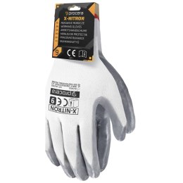 RĘKAWICE OCHRONNE Z ZAWIESZKĄ POWLEKANE NITRYLEM X-NITRON ROZM. 9