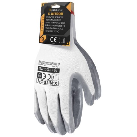 RĘKAWICE OCHRONNE Z ZAWIESZKĄ POWLEKANE NITRYLEM X-NITRON ROZM. 9