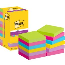 Bloczek samoprzylepny POST-IT_ Super sticky, 76x76mm, 12x90 kart., mix kolorów, 3M-4064035065683 SALE