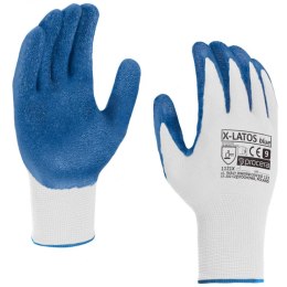 RĘKAWICE OCHRONNE POWLEKANE LATEKSEM X-LATOS BLUE ROZM. 9