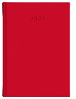 Kalendarz dzienny A5D Vivella, 2027, 216 A5DB CZERWONY, WOKÓŁ NAS