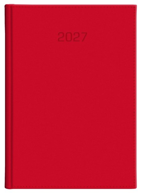 Kalendarz dzienny A5D Vivella, 2027, 216 A5DB CZERWONY, WOKÓŁ NAS