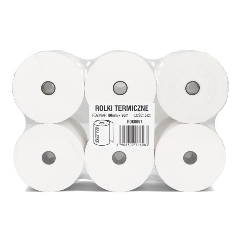 Rolki termiczne DOTTS 80mm x 90m (6szt) BPA FREE