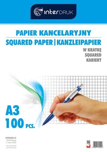 Papier kancelaryjny A3 kratka (100) INTERDRUK Papier kancelaryjny A3 kratka (100) INTERDRUK