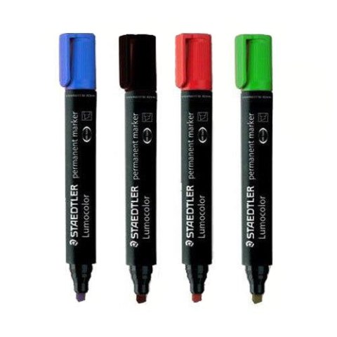 Marker Lumocolor, wodoodporny, ścięty, niebieski, Staedtler S 350-3 Marker Lumocolor, wodoodporny, ścięty, niebieski, Staedtler S 350-3