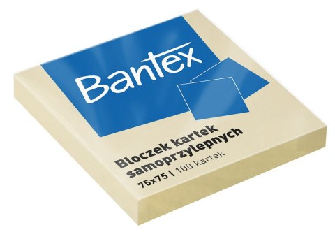 Bloczek samoprzylepne 75x75mm, 100 kartek, żółty BANTEX 400086384 Bloczek samoprzylepne 75x75mm, 100 kartek, żółty BANTEX 400086384