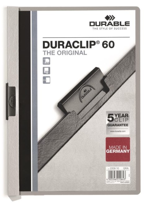 Skoroszyt DURACLIP 60 2209 szary DURABLE (X) Skoroszyt DURACLIP 60 2209 szary DURABLE (X)