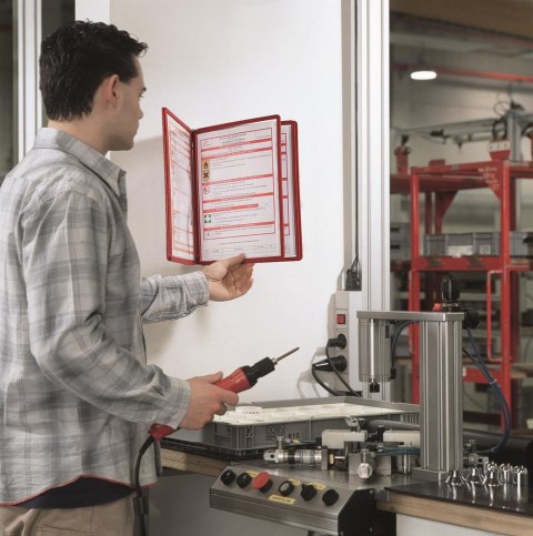 VARIO WALL 5, zestaw ścienny z 5 panelami A4 Czerwony 555103 DURABLE VARIO WALL 5, zestaw ścienny z 5 panelami A4 Czerwony 555103 DURABLE