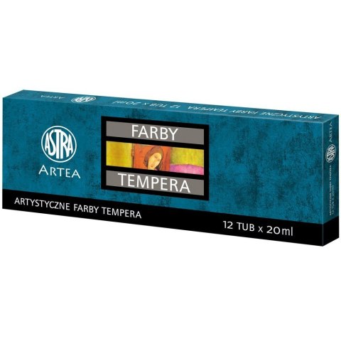 Farby tempera Astra 12 kolorów - 20 ml, 83414900 Farby tempera Astra 12 kolorów - 20 ml, 83414900
