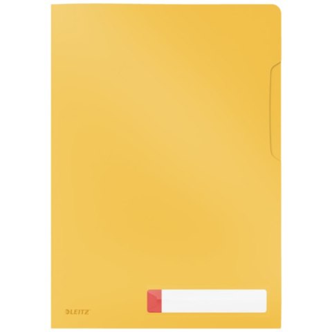 Folder A4 z kieszonką na etykietę Leitz Cosy, żółta 47080019 Folder A4 z kieszonką na etykietę Leitz Cosy, żółta 47080019